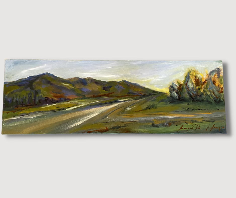 Sundown on the Hokonui's - Acrylic - 76cm W x 26cm H